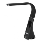 ЭРА Б0031609 Настольный светодиодный светильник NLED-461-7W-BK черный {дизайн "кожа", 3 ступенчатый диммер яркости, многофункциональный дисплей, цвет. темп. 4000К}