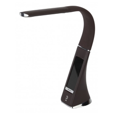 ЭРА Б0031610 Настольный светодиодный светильник NLED-461-7W-BR коричневый {дизайн "кожа", 3 ступенчатый диммер яркости, многофункциональный дисплей, цвет. темп. 4000К}