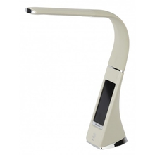 ЭРА Б0031611 Настольный светодиодный светильник NLED-461-7W-BG бежевый {дизайн "кожа", 3 ступенчатый диммер яркости, многофункциональный дисплей, цвет. темп. 4000К}