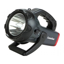 Camelion 2931R2  (фонарь аккум 220В/12В, карбон,   10W  CREE LED, 4В 4А-ч, пластик, коробка)