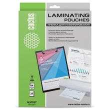 Cactus Пленка для ламинирования 75мкм A4 (25шт) глянцевая 216 x 303мм Cactus Пленка для ламинирования 75мкм A4 (25шт) глянцевая 216 x 303мм