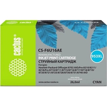 CACTUS F6U16AE Картридж №953XL для HP OJ Pro 7740/8210/8218/8710/8715, голубой, 26 мл.