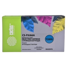 CACTUS  F9J66A  Картридж 728XL для HP DJ T730/T830, пурпурный