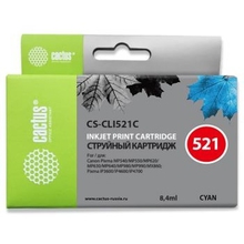 Cactus CLI-521C  Картридж  для Canon MP540/620/630/980/PIXMA iP4700, голубой