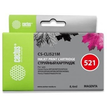 Cactus CLI-521M  Картридж  для Canon MP540/620/630/980/PIXMA iP4700, пурпурный
