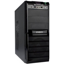 Exegate EX278395RUS Корпус Miditower Exegate XP-329S Black, ATX, <XP350, Black,120mm>, 2*USB, Audio