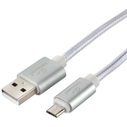 Cablexpert Кабель USB 2.0 CC-U-mUSB02S-1.8M	 AM/microB, серия Ultra, длина 1.8м, серебристый, блистер