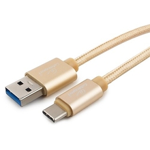 Cablexpert Кабель USB 3.0 CC-P-USBC03Gd-1M AM/Type-C, серия Platinum, длина 1м, золотой, блистер Cablexpert Кабель USB 3.0 CC-P-USBC03Gd-1M AM/Type-C, серия Platinum, длина 1м, золотой, блистер