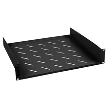 Cabeus SH-J017-2U-400-BK Полка 19" перфорированная консольная 2U глубина 400 мм, цвет черный (RAL 9004)