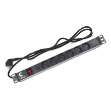 Cabeus PDU-6P-F-2EU Блок евророзеток для 19" шкафов, горизонтальный, 6 розеток, фильтр, 16 A, выключатель, шнур 2м, алюминиевый корпус, немецкий стандарт Cabeus PDU-6P-F-2EU Блок евророзеток для 19" шкафов, горизонтальный, 6 розеток, фильтр, 16 A, выключатель, шнур 2м, алюминиевый корпус, немецкий стандарт