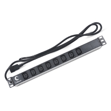 Cabeus PDU-8I-2IEC Блок розеток для 19" шкафов, горизонтальный, 8 розеток IEC 320 C13, 10 A, без выключателя, алюминиевый корпус, шнур 2 м, вилка IEC 320 C14