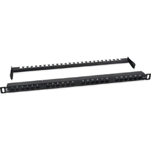 Cabeus PLHD-24-Cat.6-Dual-180-0,5U Патч-панель высокой плотности 19" (0,5U), 24 порта RJ-45, категория 6, Dual IDC,180 градусов, с задним кабельным организатором