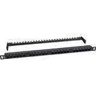 Cabeus PLHD-24-Cat.5e-Dual-180-0,5U Патч-панель высокой плотности 19" (0,5U), 24 порта RJ-45, категория 5e, Dual IDC,180 градусов, с задним кабельным организатором