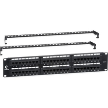 Cabeus PL-48-Cat.6-Dual IDC Патч-панель 19" (2U), 48 портов RJ-45, категория 6, Dual IDC, с задним кабельным организатором
