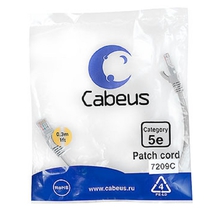 Cabeus PC-UTP-RJ45-Cat.5e-0.3m Патч-корд U/UTP, категория 5е, 2xRJ45/8p8c, неэкранированный, серый, PVC, 0.3м Cabeus PC-UTP-RJ45-Cat.5e-0.3m Патч-корд U/UTP, категория 5е, 2xRJ45/8p8c, неэкранированный, серый, PVC, 0.3м