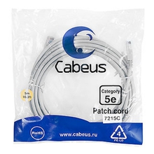 Cabeus PC-UTP-RJ45-Cat.5e-5m-WH Патч-корд U/UTP, категория 5е, 2xRJ45/8p8c, неэкранированный, белый, PVC, 5м Cabeus PC-UTP-RJ45-Cat.5e-5m-WH Патч-корд U/UTP, категория 5е, 2xRJ45/8p8c, неэкранированный, белый, PVC, 5м