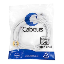 Cabeus PC-UTP-RJ45-Cat.5e-3m-WH-LSZH Патч-корд U/UTP, категория 5е, 2xRJ45/8p8c, неэкранированный, белый, LSZH, 3м Cabeus PC-UTP-RJ45-Cat.5e-3m-WH-LSZH Патч-корд U/UTP, категория 5е, 2xRJ45/8p8c, неэкранированный, белый, LSZH, 3м