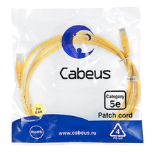 Cabeus PC-UTP-RJ45-Cat.5e-2m-YL Патч-корд U/UTP, категория 5е, 2xRJ45/8p8c, неэкранированный, желтый, PVC, 2м Cabeus PC-UTP-RJ45-Cat.5e-2m-YL Патч-корд U/UTP, категория 5е, 2xRJ45/8p8c, неэкранированный, желтый, PVC, 2м