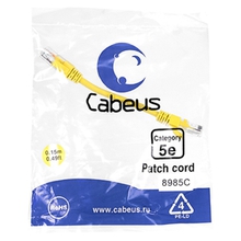 Cabeus PC-UTP-RJ45-Cat.5e-0.15m-YL Патч-корд U/UTP, категория 5е, 2xRJ45/8p8c, неэкранированный, желтый, PVC, 0.15м Cabeus PC-UTP-RJ45-Cat.5e-0.15m-YL Патч-корд U/UTP, категория 5е, 2xRJ45/8p8c, неэкранированный, желтый, PVC, 0.15м