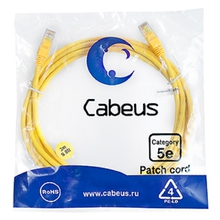 Cabeus PC-UTP-RJ45-Cat.5e-3m-YL-LSZH Патч-корд U/UTP, категория 5е, 2xRJ45/8p8c, неэкранированный, желтый, LSZH, 3м Cabeus PC-UTP-RJ45-Cat.5e-3m-YL-LSZH Патч-корд U/UTP, категория 5е, 2xRJ45/8p8c, неэкранированный, желтый, LSZH, 3м
