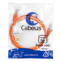 Cabeus PC-UTP-RJ45-Cat.5e-1m-OR Патч-корд U/UTP, категория 5е, 2xRJ45/8p8c, неэкранированный, оранжевый, PVC, 1м Cabeus PC-UTP-RJ45-Cat.5e-1m-OR Патч-корд U/UTP, категория 5е, 2xRJ45/8p8c, неэкранированный, оранжевый, PVC, 1м