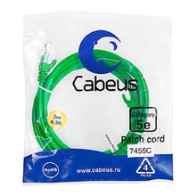Cabeus PC-UTP-RJ45-Cat.5e-2m-GN Патч-корд U/UTP, категория 5е, 2xRJ45/8p8c, неэкранированный, зеленый, PVC, 2м Cabeus PC-UTP-RJ45-Cat.5e-2m-GN Патч-корд U/UTP, категория 5е, 2xRJ45/8p8c, неэкранированный, зеленый, PVC, 2м