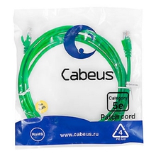 Cabeus PC-UTP-RJ45-Cat.5e-3m-GN Патч-корд U/UTP, категория 5е, 2xRJ45/8p8c, неэкранированный, зеленый, PVC, 3м Cabeus PC-UTP-RJ45-Cat.5e-3m-GN Патч-корд U/UTP, категория 5е, 2xRJ45/8p8c, неэкранированный, зеленый, PVC, 3м