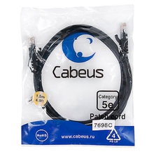 Cabeus PC-UTP-RJ45-Cat.5e-1.5m-BK Патч-корд U/UTP, категория 5е, 2xRJ45/8p8c, неэкранированный, черный, PVC, 1.5м Cabeus PC-UTP-RJ45-Cat.5e-1.5m-BK Патч-корд U/UTP, категория 5е, 2xRJ45/8p8c, неэкранированный, черный, PVC, 1.5м