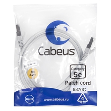Cabeus PC-FTP-RJ45-Cat.5e-1m-LSZH Патч-корд F/UTP, категория 5е, 2xRJ45/8p8c, экранированный, серый, LSZH, 1м Cabeus PC-FTP-RJ45-Cat.5e-1m-LSZH Патч-корд F/UTP, категория 5е, 2xRJ45/8p8c, экранированный, серый, LSZH, 1м