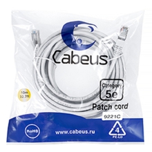 Cabeus PC-FTP-RJ45-Cat.5e-10m Патч-корд F/UTP, категория 5е, 2xRJ45/8p8c, экранированный, серый, PVC, 10м Cabeus PC-FTP-RJ45-Cat.5e-10m Патч-корд F/UTP, категория 5е, 2xRJ45/8p8c, экранированный, серый, PVC, 10м