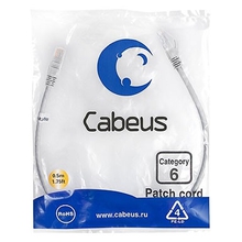 Cabeus PC-UTP-RJ45-Cat.6-0.5m Патч-корд U/UTP, категория 6, 2xRJ45/8p8c, неэкранированный, серый, PVC, 0.5м Cabeus PC-UTP-RJ45-Cat.6-0.5m Патч-корд U/UTP, категория 6, 2xRJ45/8p8c, неэкранированный, серый, PVC, 0.5м