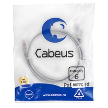 Cabeus PC-UTP-RJ45-Cat.6-1m-LSZH Патч-корд U/UTP, категория 6, 2xRJ45/8p8c, неэкранированный, серый, LSZH, 1м Cabeus PC-UTP-RJ45-Cat.6-1m-LSZH Патч-корд U/UTP, категория 6, 2xRJ45/8p8c, неэкранированный, серый, LSZH, 1м