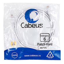 Cabeus PC-UTP-RJ45-Cat.6-3m-WH Патч-корд U/UTP, категория 6, 2xRJ45/8p8c, неэкранированный, белый, PVC, 3м Cabeus PC-UTP-RJ45-Cat.6-3m-WH Патч-корд U/UTP, категория 6, 2xRJ45/8p8c, неэкранированный, белый, PVC, 3м