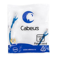 Cabeus PC-UTP-RJ45-Cat.6-0.3m-BL Патч-корд U/UTP, категория 6, 2xRJ45/8p8c, неэкранированный, синий, PVC, 0.3м Cabeus PC-UTP-RJ45-Cat.6-0.3m-BL Патч-корд U/UTP, категория 6, 2xRJ45/8p8c, неэкранированный, синий, PVC, 0.3м