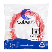 Cabeus PC-UTP-RJ45-Cat.6-5m-RD Патч-корд U/UTP, категория 6, 2xRJ45/8p8c, неэкранированный, красный, PVC, 5м Cabeus PC-UTP-RJ45-Cat.6-5m-RD Патч-корд U/UTP, категория 6, 2xRJ45/8p8c, неэкранированный, красный, PVC, 5м