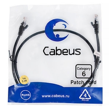 Cabeus PC-UTP-RJ45-Cat.6-1m-BK Патч-корд U/UTP, категория 6, 2xRJ45/8p8c, неэкранированный, черный, PVC, 1м Cabeus PC-UTP-RJ45-Cat.6-1m-BK Патч-корд U/UTP, категория 6, 2xRJ45/8p8c, неэкранированный, черный, PVC, 1м