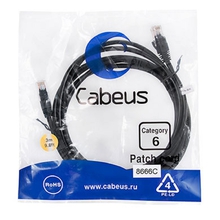 Cabeus PC-UTP-RJ45-Cat.6-3m-BK Патч-корд U/UTP, категория 6, 2xRJ45/8p8c, неэкранированный, черный, PVC, 3м Cabeus PC-UTP-RJ45-Cat.6-3m-BK Патч-корд U/UTP, категория 6, 2xRJ45/8p8c, неэкранированный, черный, PVC, 3м