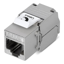Cabeus KJ-RJ45-Cat.5e-SH-180-Toolless Вставка Keystone Jack RJ-45(8P8C), 180 градусов, категория 5e, экранированная, без инструмента Toolless, белая