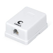 Cabeus WS-6P4C-TEL-1 Розетка телефонная RJ-12(6P4C), одинарная, внешняя, белая