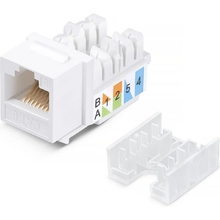 Cabeus KJ-RJ45-Cat.6-90-SW Вставка Keystone Jack RJ-45, категория 6, заделка тип 110, белая, со стяжкой