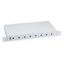 Cabeus FO-19-8ST Кросс бокс оптический 19" на 8 ST(FC) со сплайс пластиной и КДЗС (без пигтейлов и проходных адаптеров)