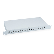 Cabeus FO-19-16ST Кросс бокс оптический 19" на 16 ST(FC) со сплайс пластиной и КДЗС (без пигтейлов и проходных адаптеров)