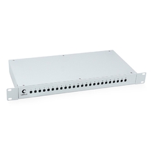 Cabeus FO-19-24ST Кросс бокс оптический 19" на 24 ST(FC) со сплайс пластиной и КДЗС (без пигтейлов и проходных адаптеров)