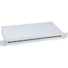 Cabeus FO-19-32ST Кросс бокс оптический 19" на 32 ST(FC) со сплайс пластиной и КДЗС (без пигтейлов и проходных адаптеров)