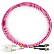 Cabeus FOP-50-OM4-SC-ST-2m Шнур оптический duplex SC-ST 50/125 mm OM4 2м LSZH