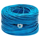 Cabeus UTP-4P-Cat.5e-SOLID-BL Кабель витая пара UTP (U/UTP), категория 5e, 4 пары (24 AWG), одножильный, синий (305 м), системная гарантия 25 лет.
