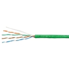 Cabeus UTP-4P-Cat.5e-SOLID-GN Кабель витая пара UTP (U/UTP), категория 5e, 4 пары (24 AWG), одножильный, зеленый (305 м), системная гарантия 25 лет.