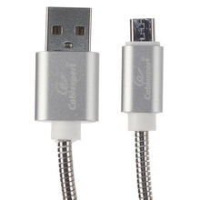 Cablexpert Кабель USB 2.0 CC-G-mUSB02S-1.8M AM/microB, серия Gold, длина 1.8м, серебро, блистер Cablexpert Кабель USB 2.0 CC-G-mUSB02S-1.8M AM/microB, серия Gold, длина 1.8м, серебро, блистер