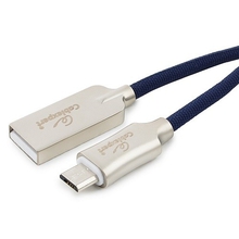 Cablexpert Кабель USB 2.0 CC-P-mUSB02Bl-1.8M AM/microB, серия Platinum, длина 1.8м, синий, блистер Cablexpert Кабель USB 2.0 CC-P-mUSB02Bl-1.8M AM/microB, серия Platinum, длина 1.8м, синий, блистер