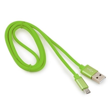 Cablexpert Кабель USB 2.0 CC-S-mUSB01Gn-1M, AM/microB, серия Silver, длина 1м, зеленый, блистер